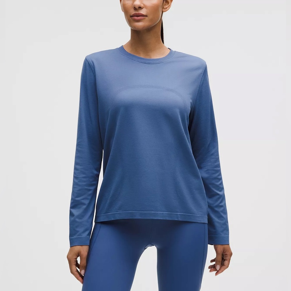 !!! SOLD !!!! Women's Size 12 Blue Swiftly Relaxed Long Sleeve Hip Length Top